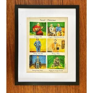 Framed 1990 Cartoon Sweet Memories FDR Baton New Yorker Martel